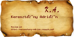 Keresztény Adrián névjegykártya